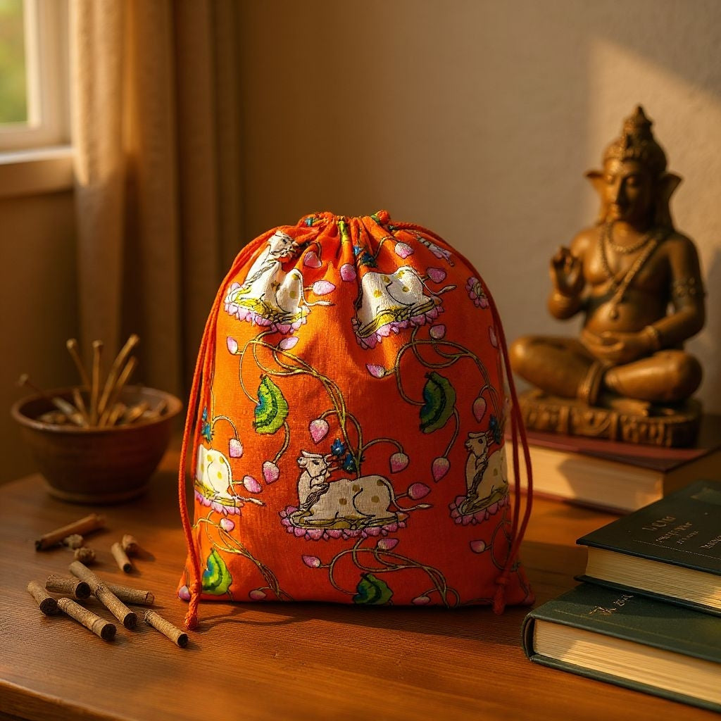 RETURN GIFT ITEMS 500 GMS COW PRINT POTLI BAG