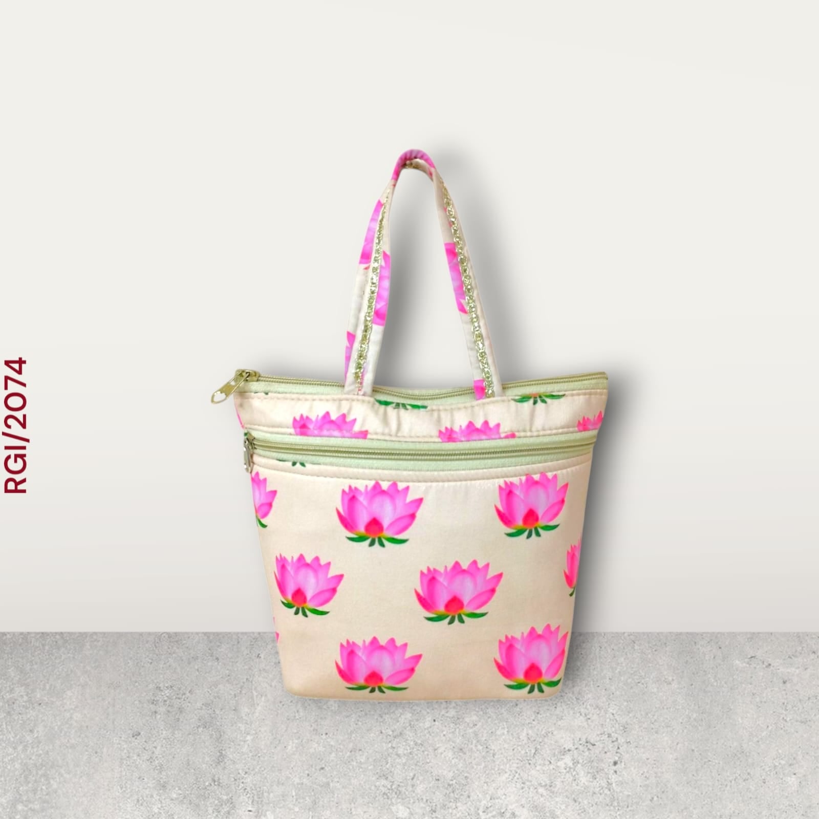 RETURN GIFT ITEMS LOTUS PRINT HANDBAG