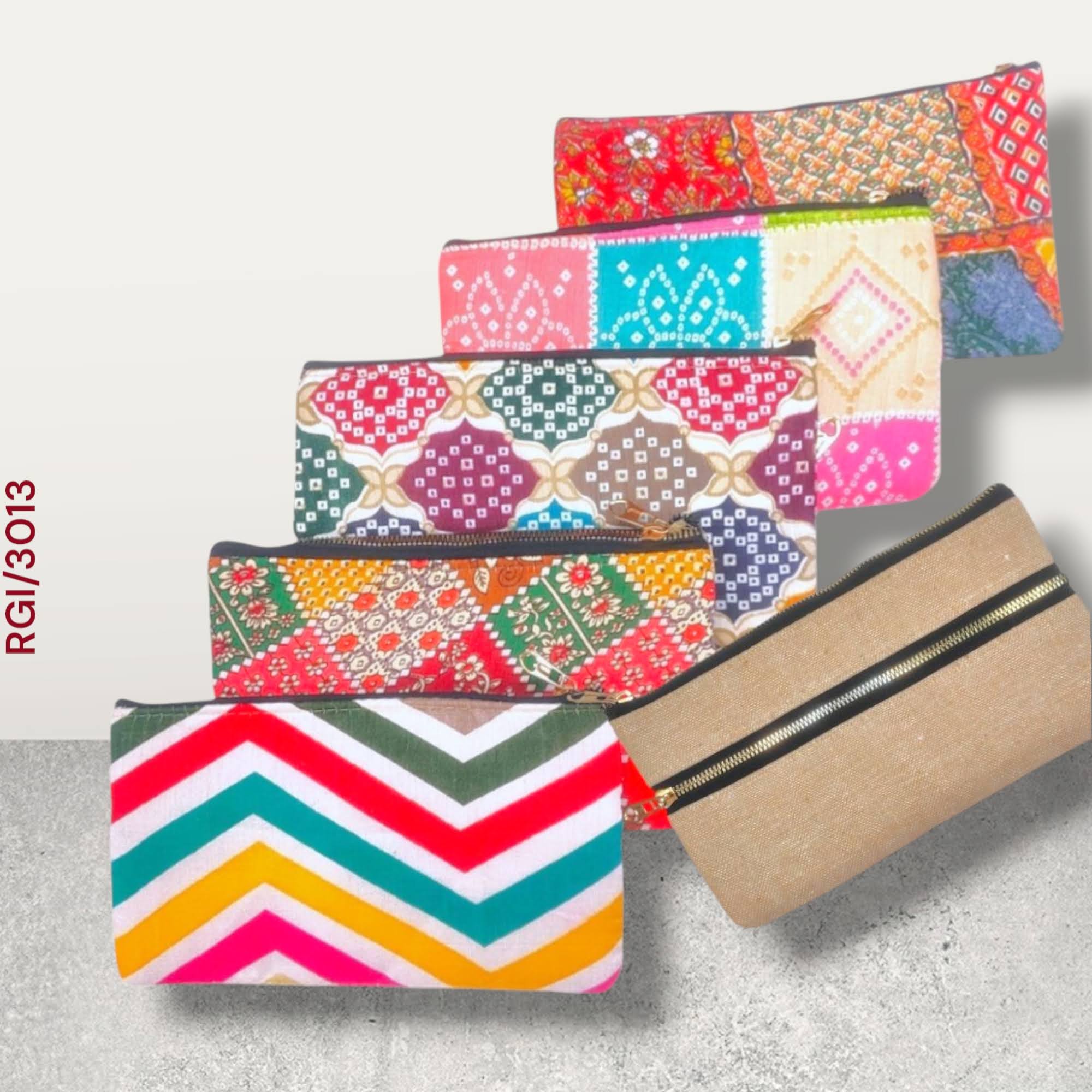 RETURN GIFT ITEMS MULTI PRINT JUTE HAND POUCHES