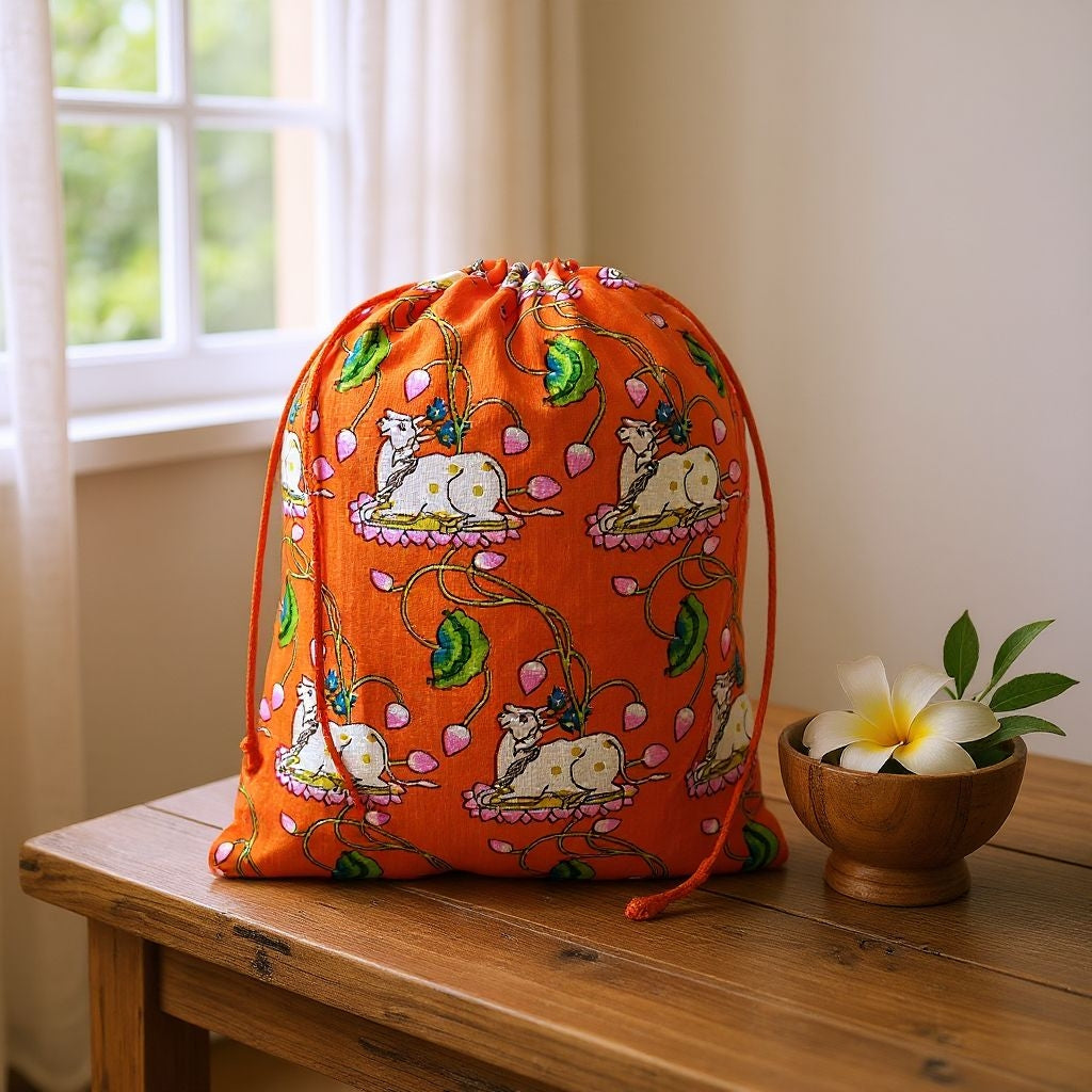 RETURN GIFT ITEMS 1 KG PACKING COW PRINT  POTLI BAGS