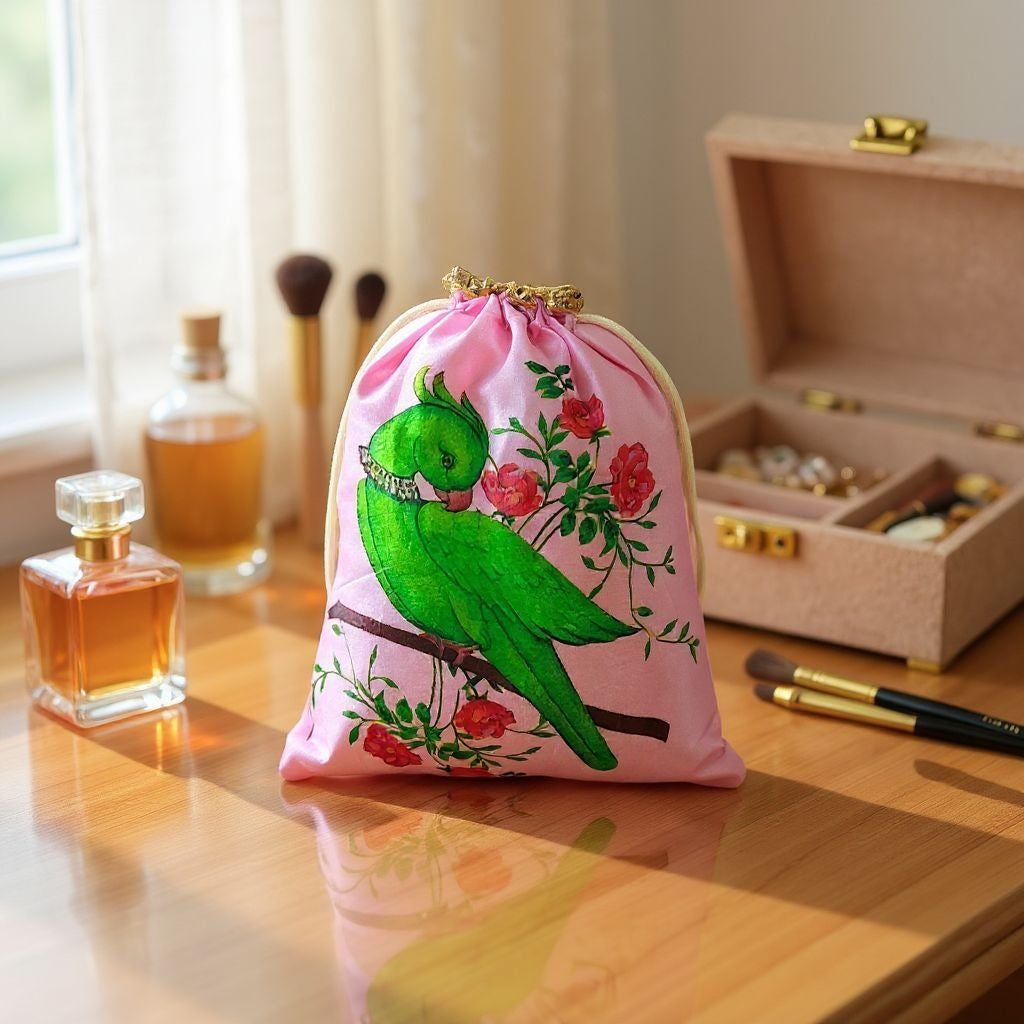 RETURN GIFT ITEMS 500 GMS PARROT DIGITAL PRINT POTLI BAGS