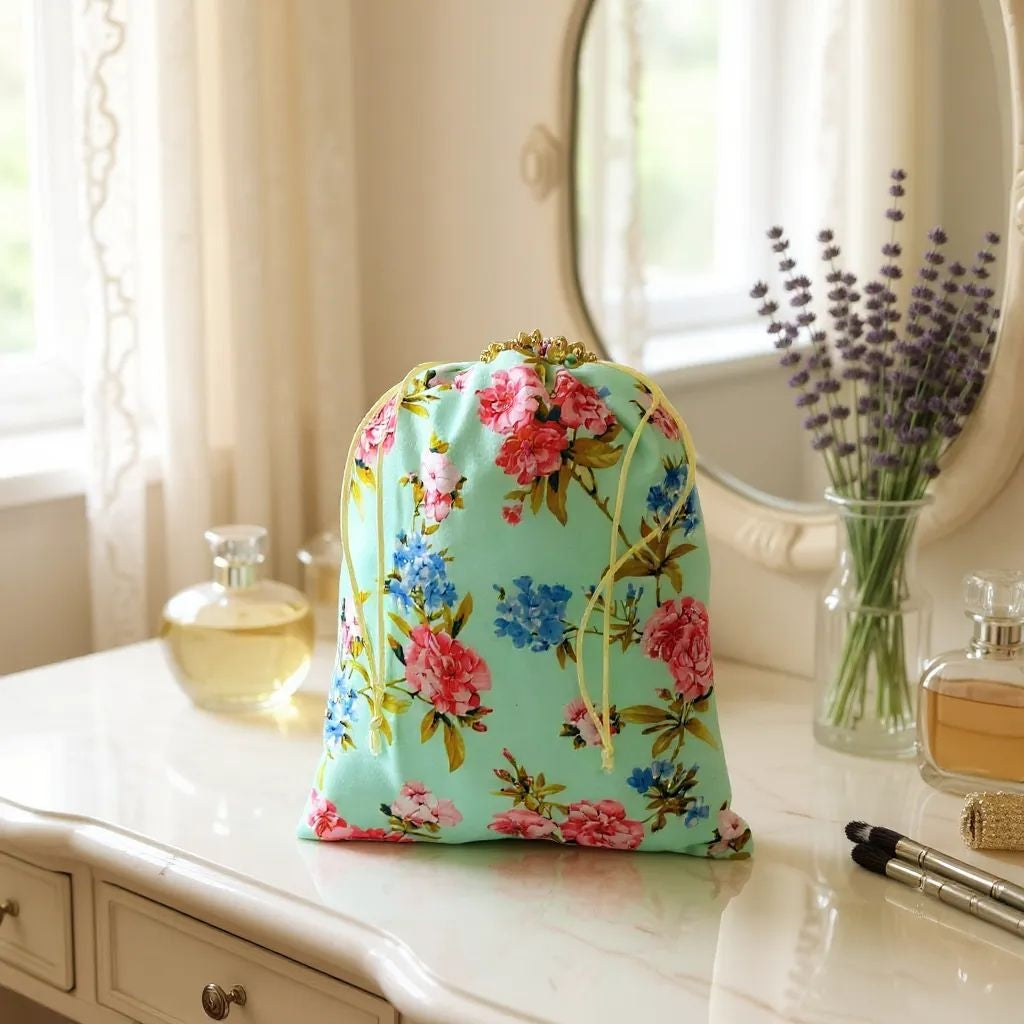 RETURN GIFT ITEMS 1 KG FLORAL PRINT DIGITAL POTLI BAGS