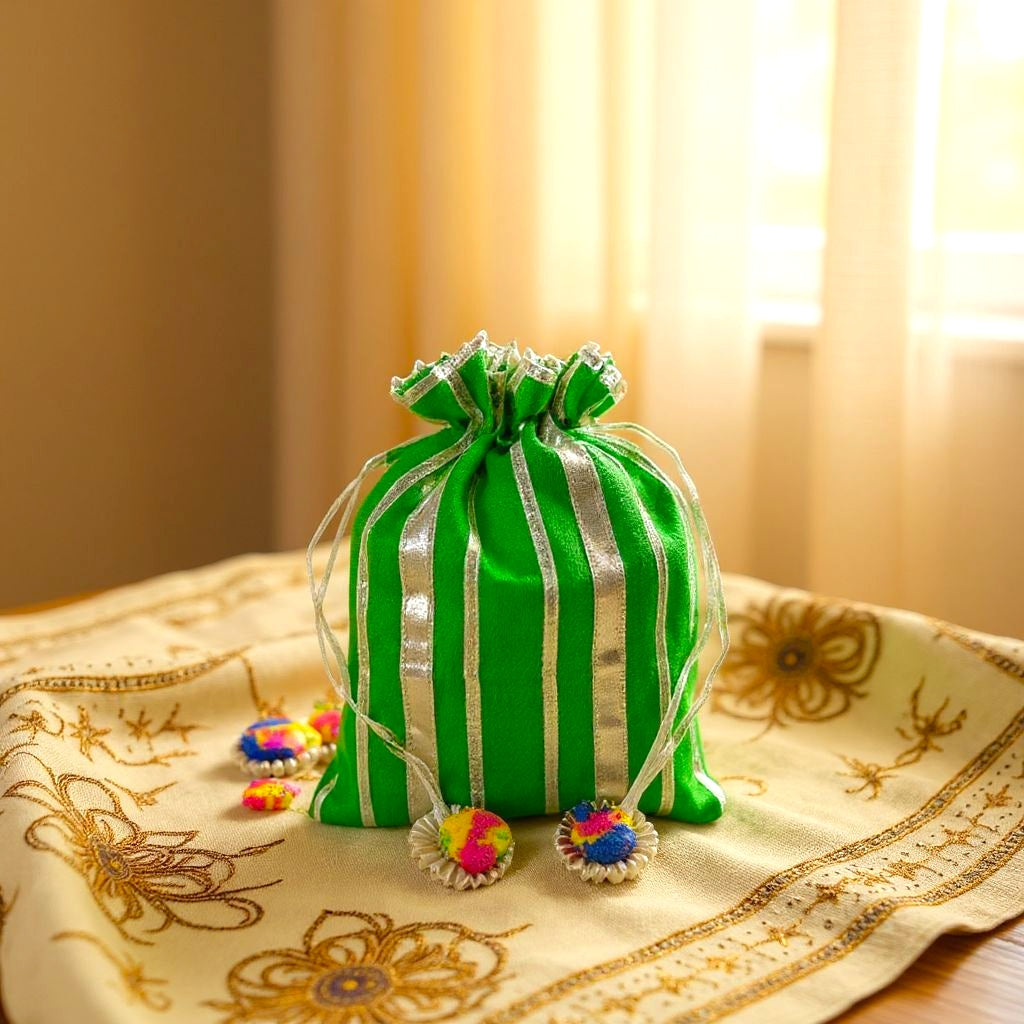 RETURN GIFT ITEMS 500 GMS GOTA PATTI SILK POTLI BAG